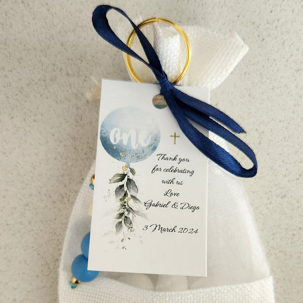 Blue cross and mati keyring