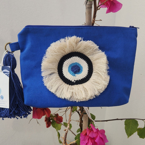 Navy Tassel clutch bag