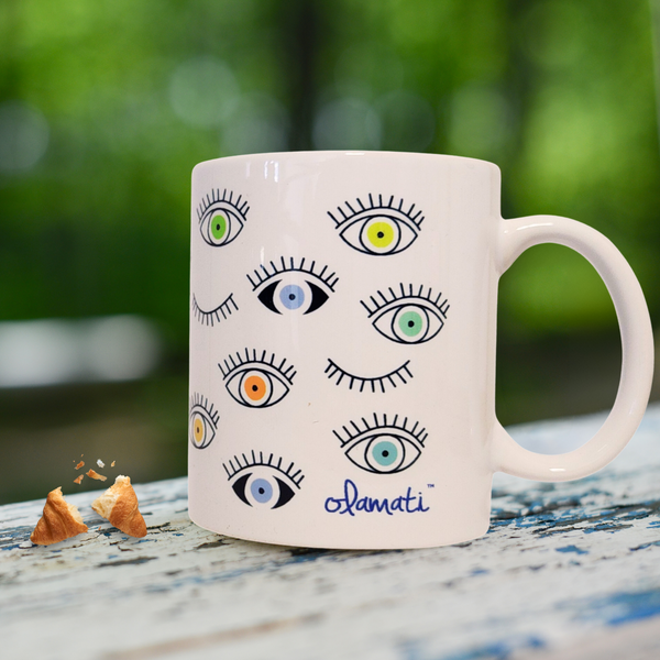 Colourful eyelash mug