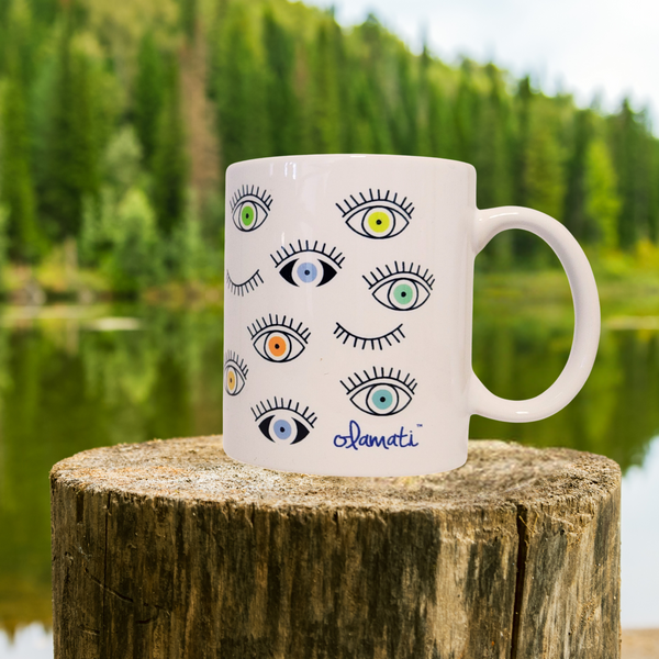 Colourful eyelash mug