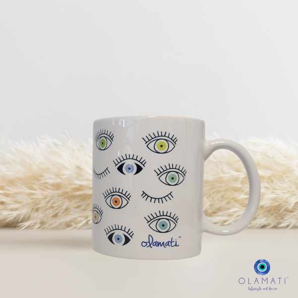 Colourful eyelash mug