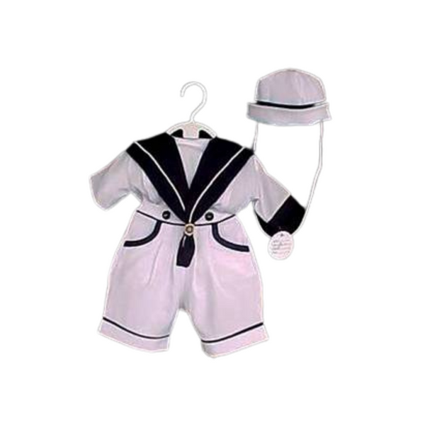 Short sleeve baby boy christening outfit