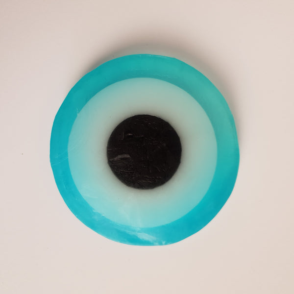 Santorini Baby blue mati soap with olive leaves