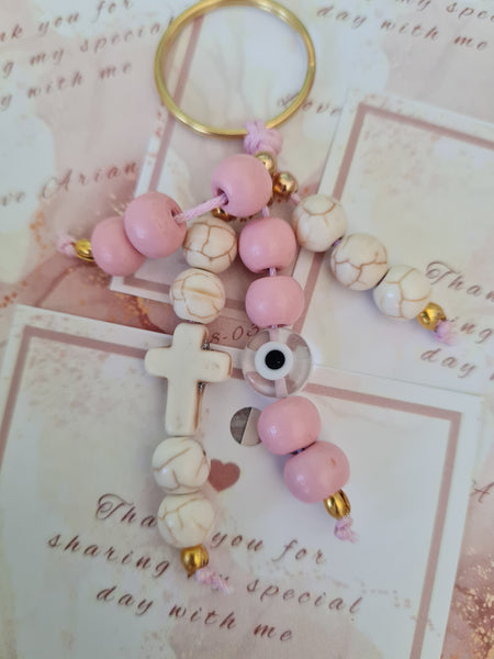 Pink keyring gifts with mati