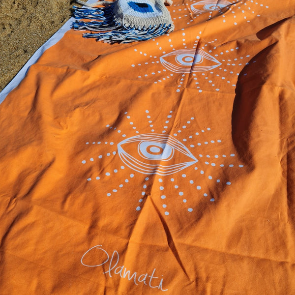 Orange microfibre towel