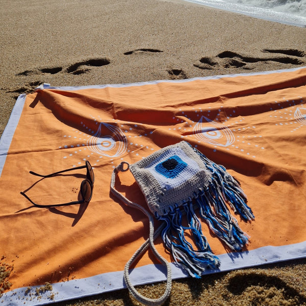 Orange microfibre towel