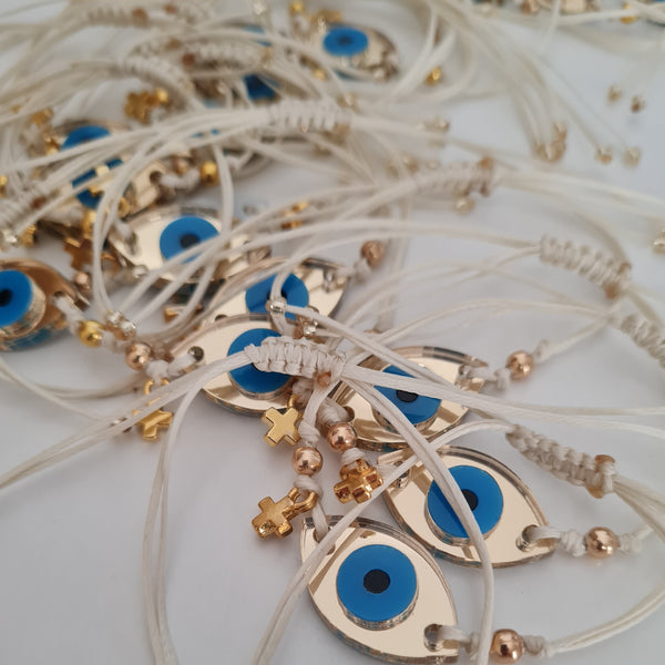 Beige mati bracelets