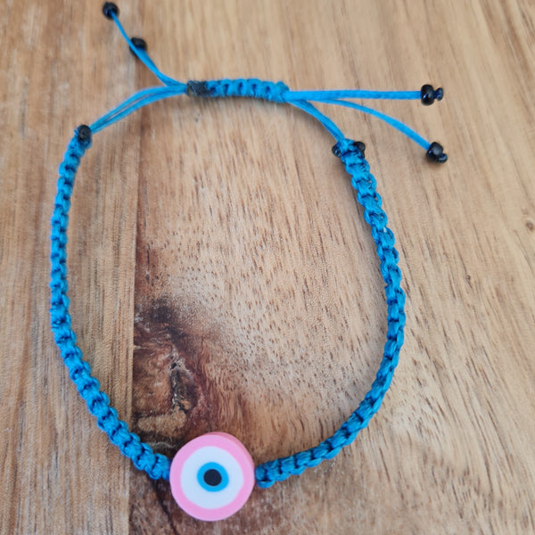 Pink mati macrame bracelet
