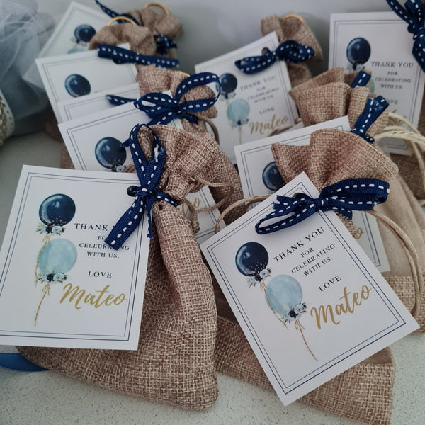 BLue christening keyrings