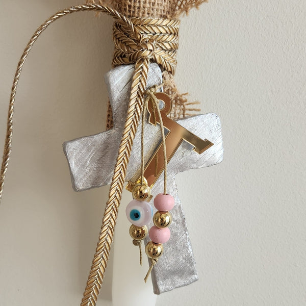 silver and gold cross lambada