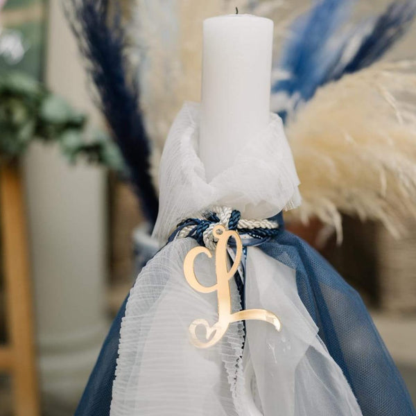 Blue and gold christening lambada