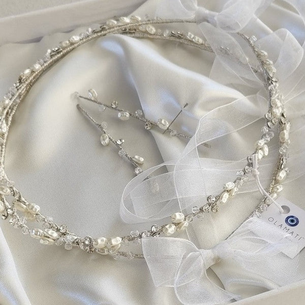 Handmade Orthodox Wedding Stefana with Swarovski Crystals