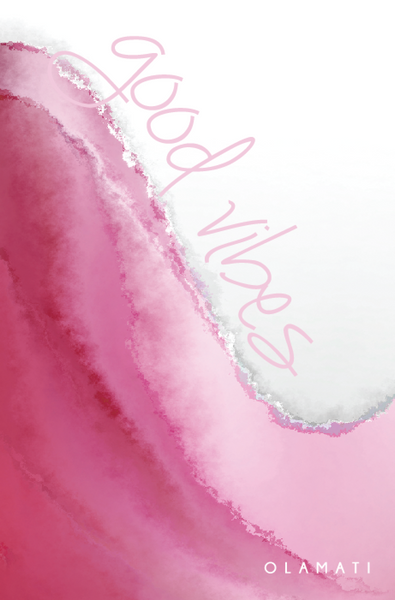 Pink ocean "Good Vibes" microfibre travel towel