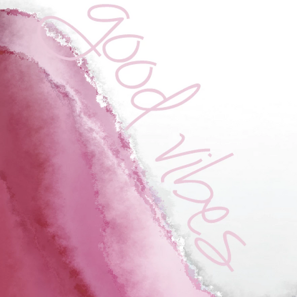 Pink ocean "Good Vibes" microfibre travel towel