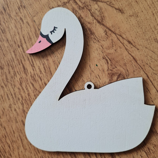 White detailed swan