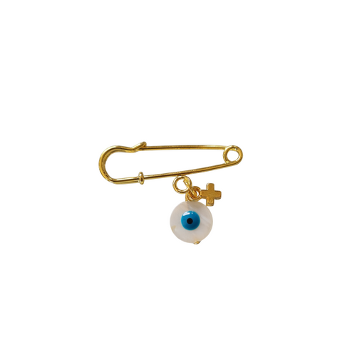 Baby Pin with eye and mini cross