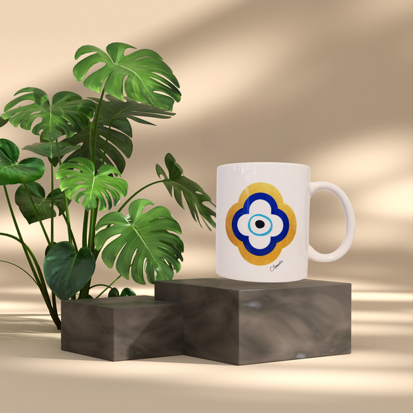 Santorini mati mug