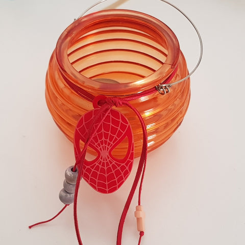 Orange bee hive lantern with Spiderman  - Easter collection
