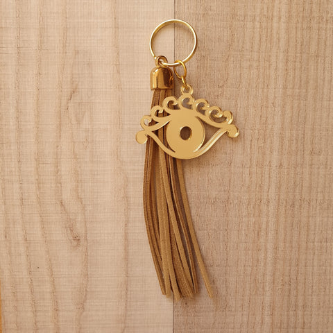 Gold eyelash keyring