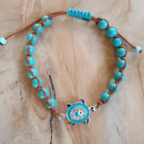 blue turtle weaved bracelet