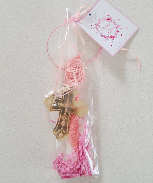 Pink and gold cross lambada - Easter collection